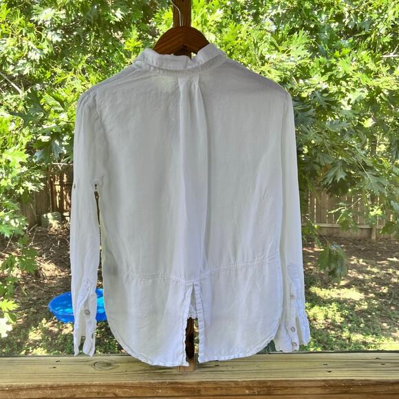 Cloth & Stone Women's White 100% Linen Button Down Top Size S - Picture 2 of 8
